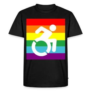 Disabled, Gay, Wheelchair, Pride, LGBTQ # - Men's Premium Organic T-Shirt - black - Front - Nico (187cm)