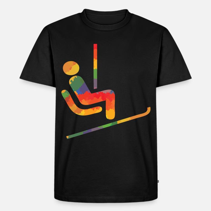 Farbiger Ski Läufer - Männer Premium Bio T-Shirt - Schwarz