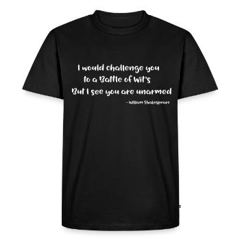 William Shakespeare Citation Battle Of Wits - T-shirt Premium bio Homme - noir - Devant - Nico (187cm)