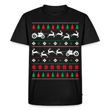 Agriculteur - Noël laid - T-shirt Premium bio Homme - noir - Devant - Nico (187cm)