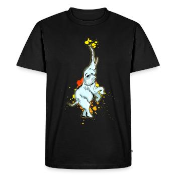 éléphant blob cirque feat balance artiste - T-shirt Premium bio Homme - noir - Devant - Nico (187cm)