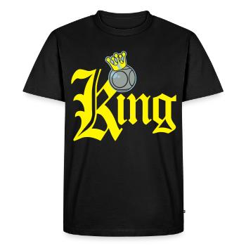 King petanque typo - Men's Premium Organic T-Shirt - black - Front - Nico (187cm)