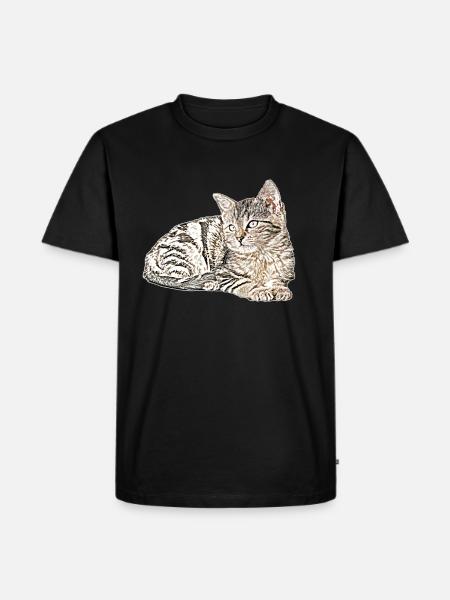 Süsse katze - Männer Premium Bio T-Shirt - Schwarz