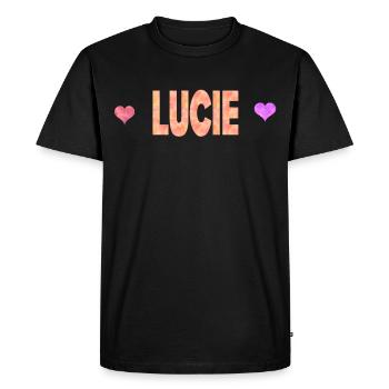 Lucie - Men's Premium Organic T-Shirt - black - Front - Nico (187cm)
