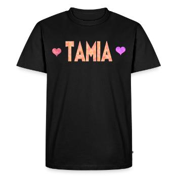 Tamia - T-shirt Premium bio Homme - noir - Devant - Nico (187cm)