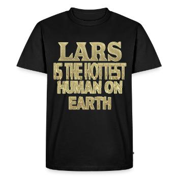 Lars - Men's Premium Organic T-Shirt - black - Front - Nico (187cm)