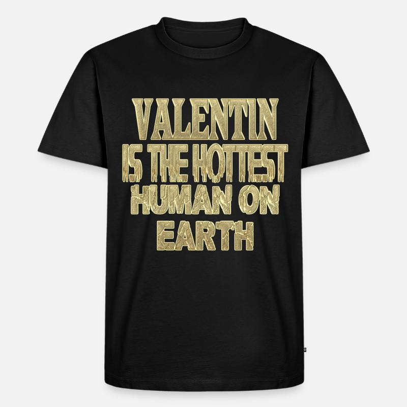 Valentin - Männer Premium Bio T-Shirt - Schwarz
