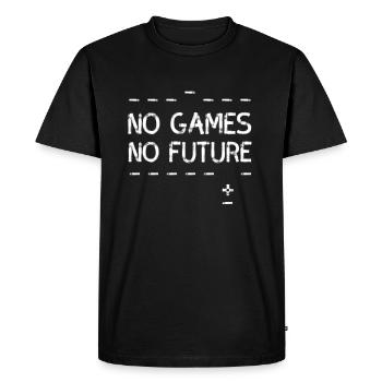 no games no future pixel nerd geek computer pc lol - Men's Premium Organic T-Shirt - black - Front - Nico (187cm)
