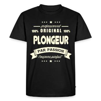 le Plongeur Original - T-shirt Premium bio Homme - noir - Devant - Nico (187cm)