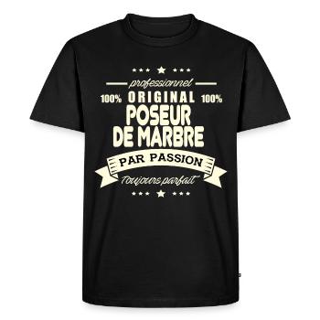 Poseur de marbre Original - T-shirt Premium bio Homme - noir - Devant - Nico (187cm)