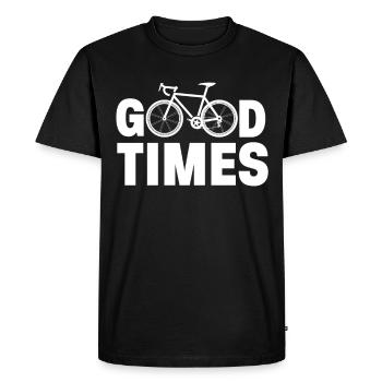 Cycling Good Times - Men's Premium Organic T-Shirt - black - Front - Nico (187cm)