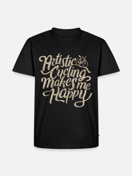 Kunstrad, Kunstradfahren, Makes Me Happy - Männer Premium Bio T-Shirt - Schwarz