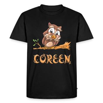 Eule Coreen - T-shirt Premium bio Homme - noir - Devant - Nico (187cm)