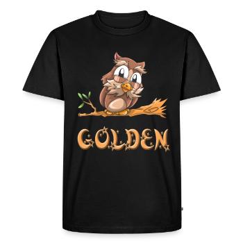 Chouette d'or - T-shirt Premium bio Homme - noir - Devant - Nico (187cm)