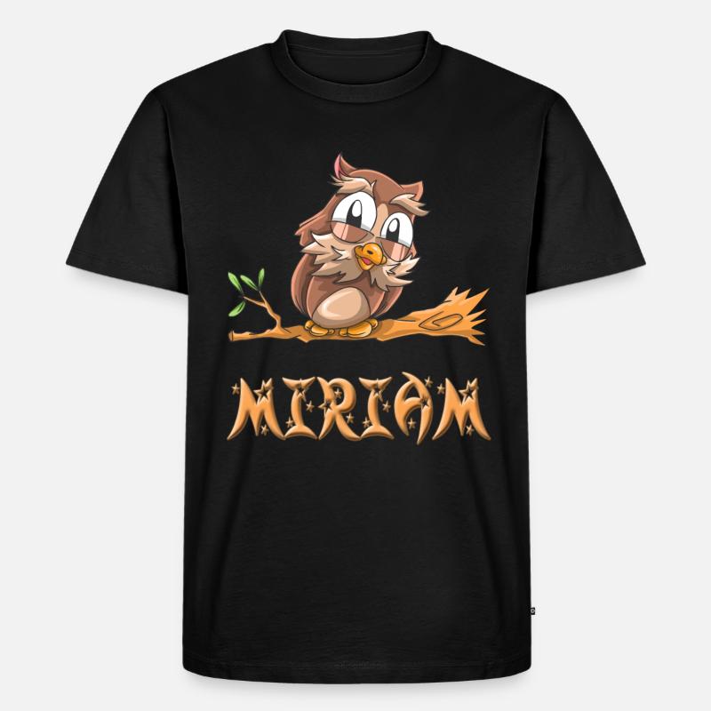Eule Miriam - Männer Premium Bio T-Shirt - Schwarz