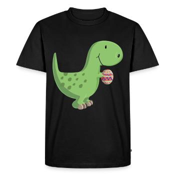 Dino with egg - Men's Premium Organic T-Shirt - black - Front - Nico (187cm)