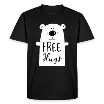 Free Hugs ours polaire - ours polaire - Enfants - Bébé - T-shirt Premium bio Homme - noir - Devant - Nico (187cm)
