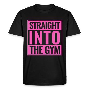 Gymnase sportif disant directement dans le gymnase - T-shirt Premium bio Homme - noir - Devant - Nico (187cm)