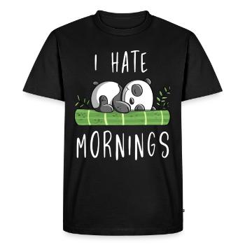 Je déteste les matins - Bamboo Panda Bear - Comic - T-shirt Premium bio Homme - noir - Devant - Nico (187cm)