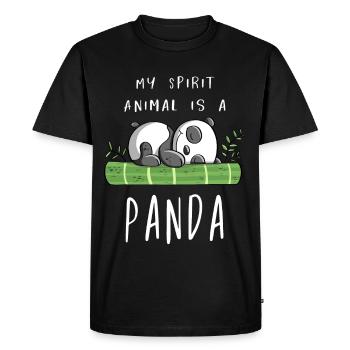 Mon esprit Animal est un panda - Panda Bear - Comic - T-shirt Premium bio Homme - noir - Devant - Nico (187cm)