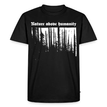 La nature au-dessus de l'humanité - T-shirt Premium bio Homme - noir - Devant - Nico (187cm)