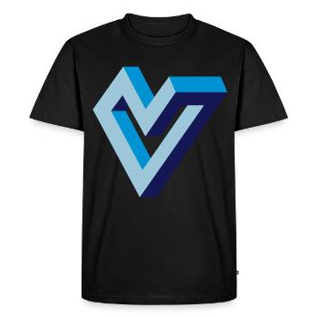 Coeur impossible | Comme Escher - T-shirt Premium bio Homme - noir - Devant - Nico (187cm)