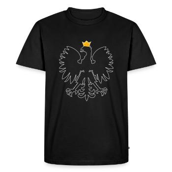 Poland Polska Polish coat of arms Patriotism eagle - Men's Premium Organic T-Shirt - black - Front - Nico (187cm)