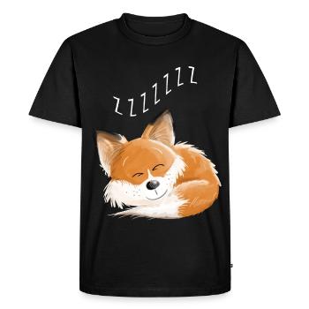 Fox sleeping - dream - dreams - foxes - Men's Premium Organic T-Shirt - black - Front - Nico (187cm)