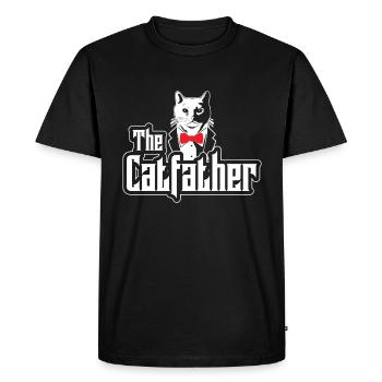 Le Catfather - Conception de chats - T-shirt Premium bio Homme - noir - Devant - Nico (187cm)