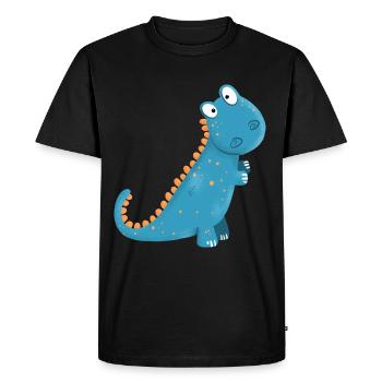 Funny Little Dino I Boy Kids Gift - Men's Premium Organic T-Shirt - black - Front - Nico (187cm)