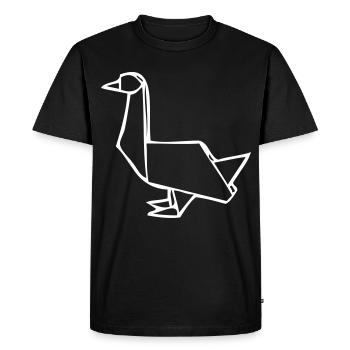 Goose | Duck | Origami - Men's Premium Organic T-Shirt - black - Front - Nico (187cm)