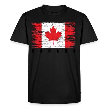Drapeau Canadien en Grunge - T-shirt Premium bio Homme - noir - Devant - Nico (187cm)