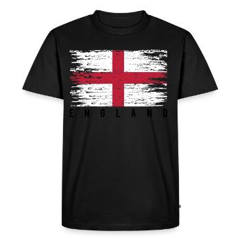 Croix d'Angleterre distressed - T-shirt Premium bio Homme - noir - Devant - Nico (187cm)