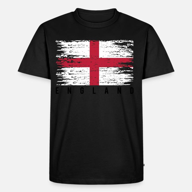 Englisches Kreuz mit Strähnen - Männer Premium Bio T-Shirt - Schwarz
