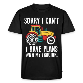 Plan avec mon tracteur. Mon tracteur. Tracteurs - T-shirt Premium bio Homme - noir - Devant - Nico (187cm)