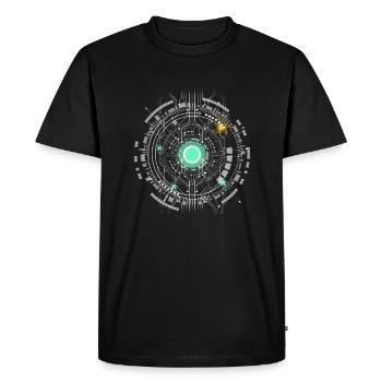 nerd CPU core computer code pc board spaceship - Men's Premium Organic T-Shirt - black - Front - Nico (187cm)