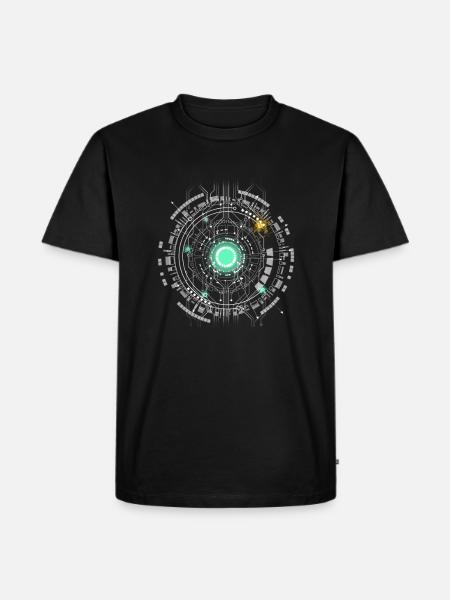 nerd CPU core computer code pc platine raumschiff - Männer Premium Bio T-Shirt - Schwarz