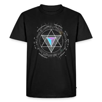 nerd cpu pyramid illuminati game wow hacker code - Men's Premium Organic T-Shirt - black - Front - Nico (187cm)