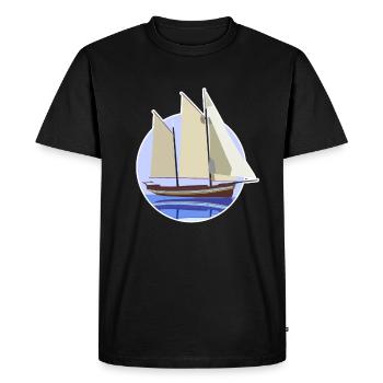 Illustration de cercle pastel de voilier - T-shirt Premium bio Homme - noir - Devant - Nico (187cm)