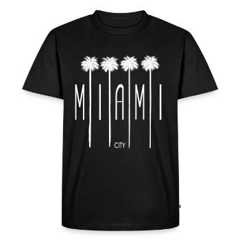 Miami Beach City - T-shirt Premium bio Homme - noir - Devant - Nico (187cm)