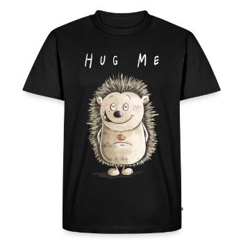 Hug ME Hérisson I Love I Saint-Valentin Cadeau I Mignon - T-shirt Premium bio Homme - noir - Devant - Nico (187cm)