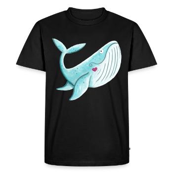 Baleine Avec coeur I baleine à bosse de baleine cadeau de cadeaux bande dessinée - T-shirt Premium bio Homme - noir - Devant - Nico (187cm)