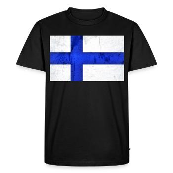 Finland Flag - Men's Premium Organic T-Shirt - black - Front - Nico (187cm)