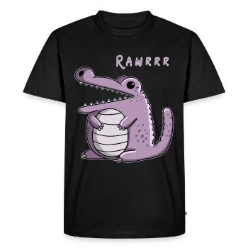 Rawrrr Crocodile I Krodil Monster Fun Gift I Manga - Men's Premium Organic T-Shirt - black - Front - Nico (187cm)