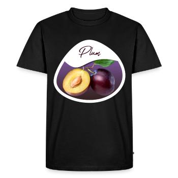 Plum - Men's Premium Organic T-Shirt - black - Front - Nico (187cm)