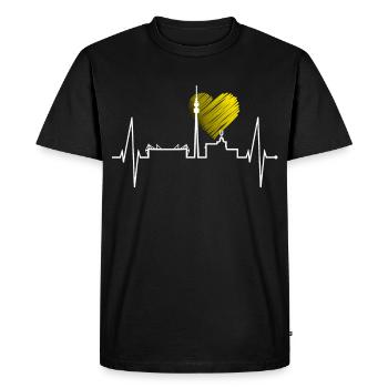 Dortmund Heartbeat Ruhrpott Black Yellow Stadium - Men's Premium Organic T-Shirt - black - Front - Nico (187cm)