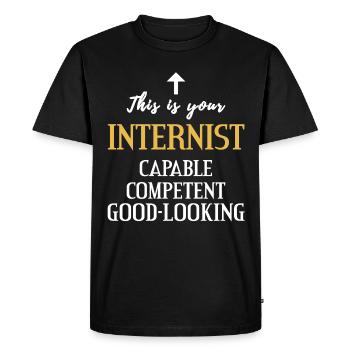 Physician internist competent handsome gift - Men's Premium Organic T-Shirt - black - Front - Nico (187cm)