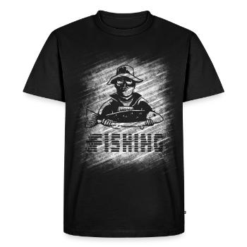 Fishing - Men's Premium Organic T-Shirt - black - Front - Nico (187cm)