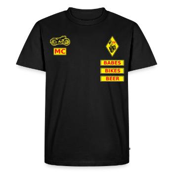 Conception de logo de club de motards vintage - T-shirt Premium bio Homme - noir - Devant - Nico (187cm)