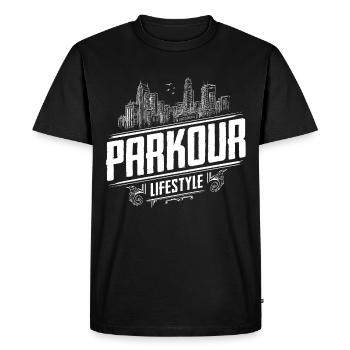 Parkour - Parcour - Freerunning - T-shirt Premium bio Homme - noir - Devant - Nico (187cm)
